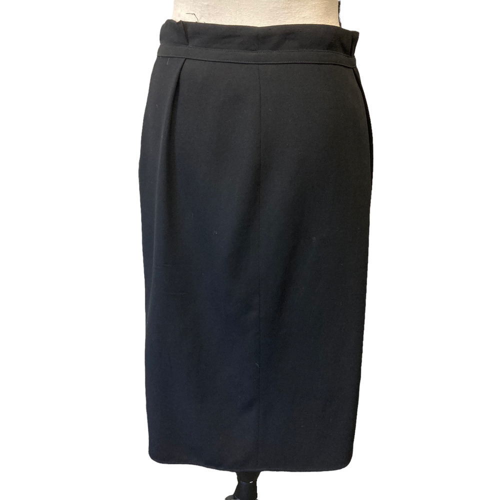 emporio armani straight wool midi skirt